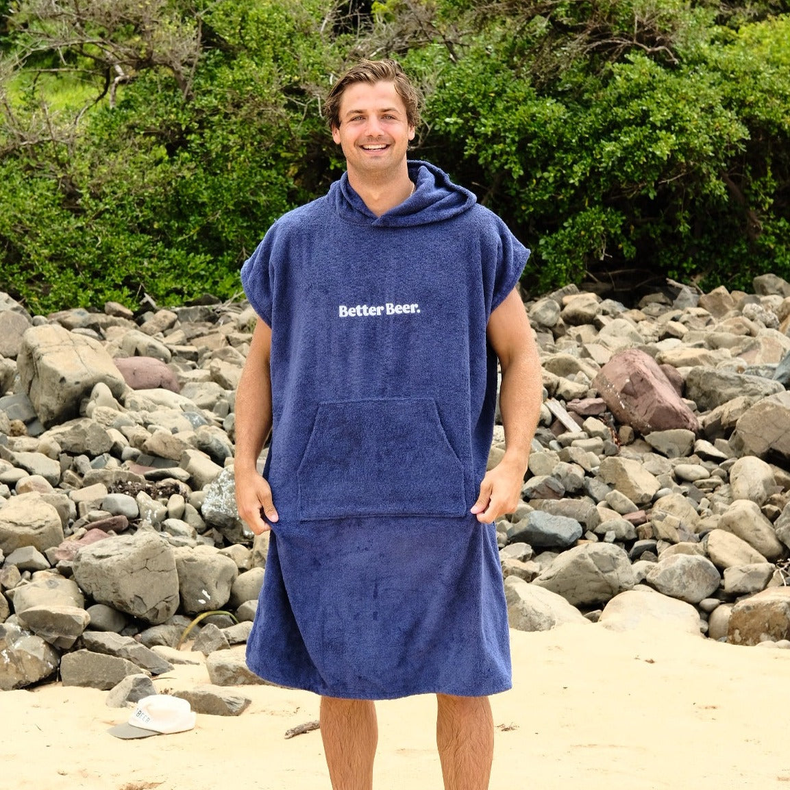 Navy Hooded Beach Towel