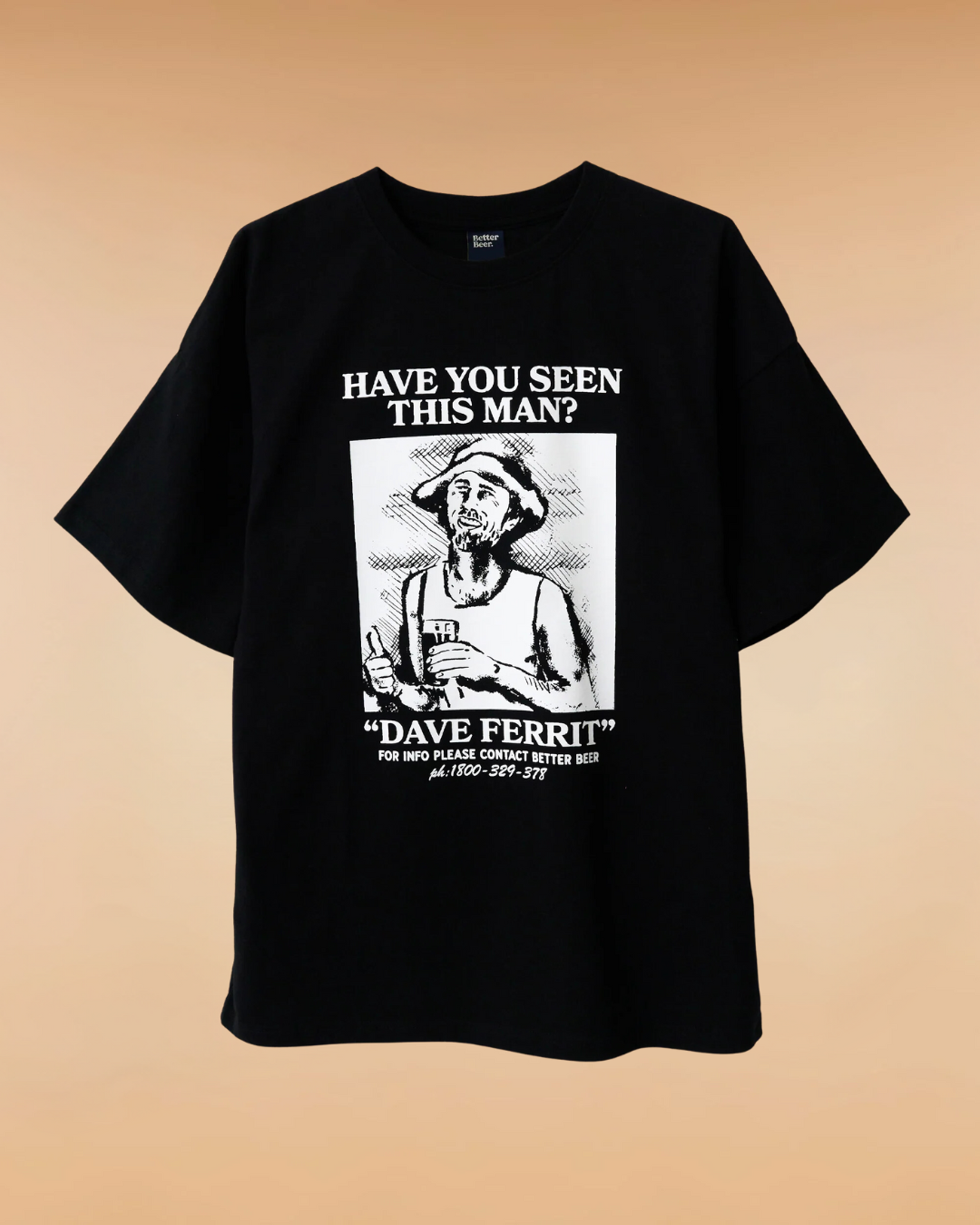 Wanted Tee Dave Ferrit Black | Better Beer