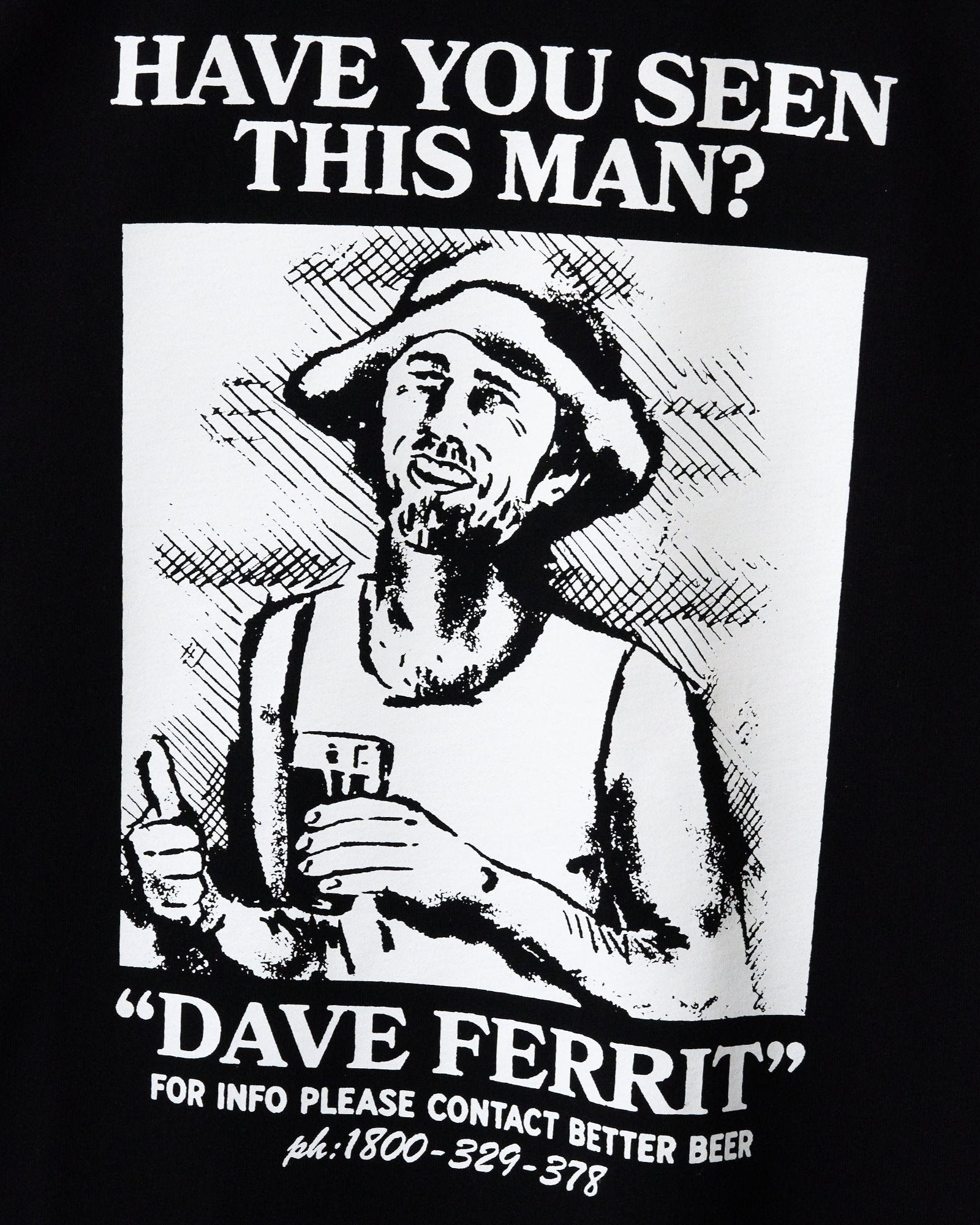 Wanted Tee Dave Ferrit Black | Better Beer