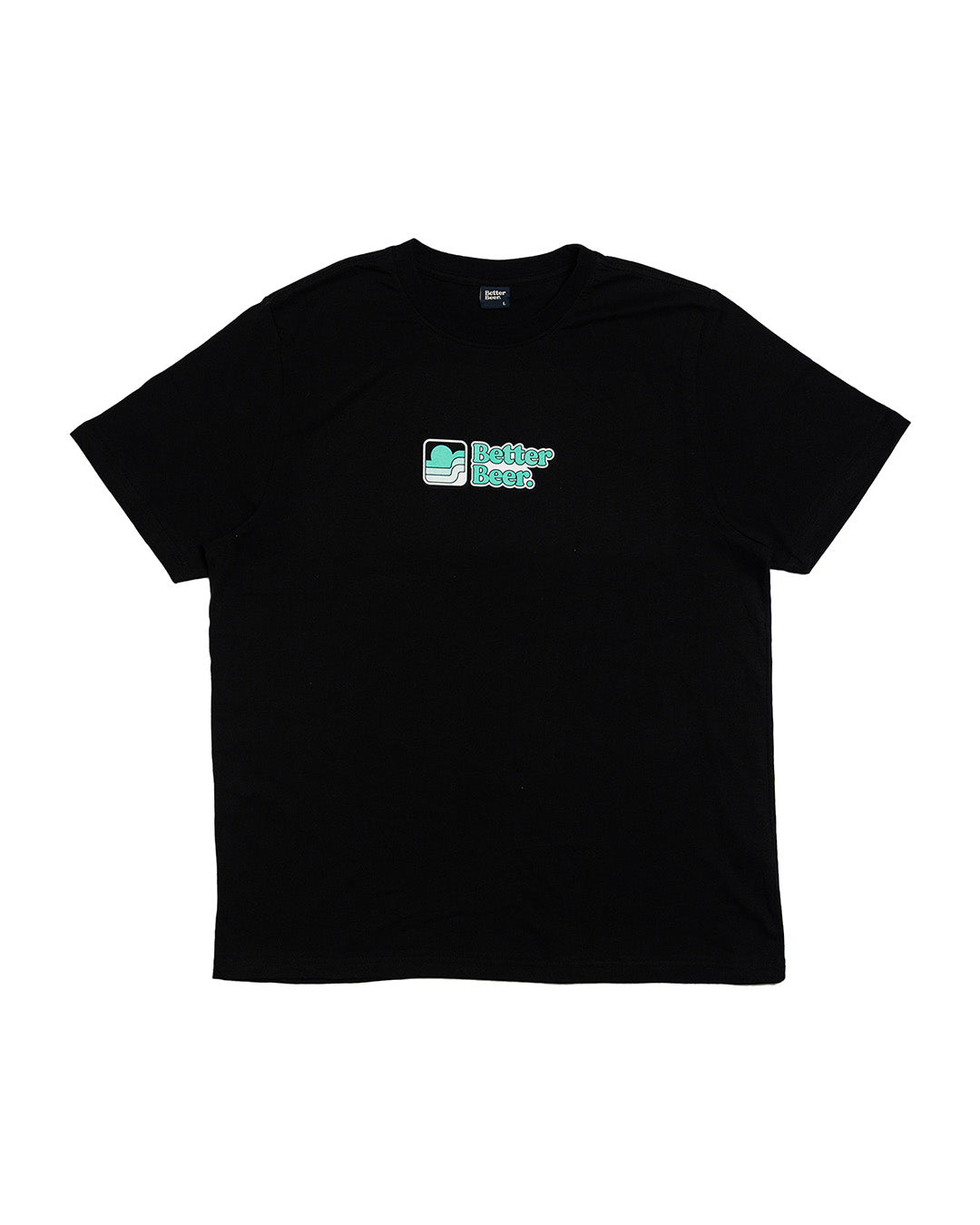 Sunset Icon Badge Black Tee - Front | Better Beer
