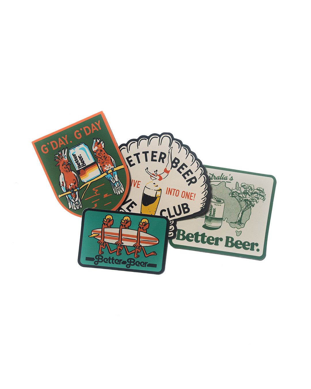 The Aussie Sticker Pack 4pcs | Better Beer
