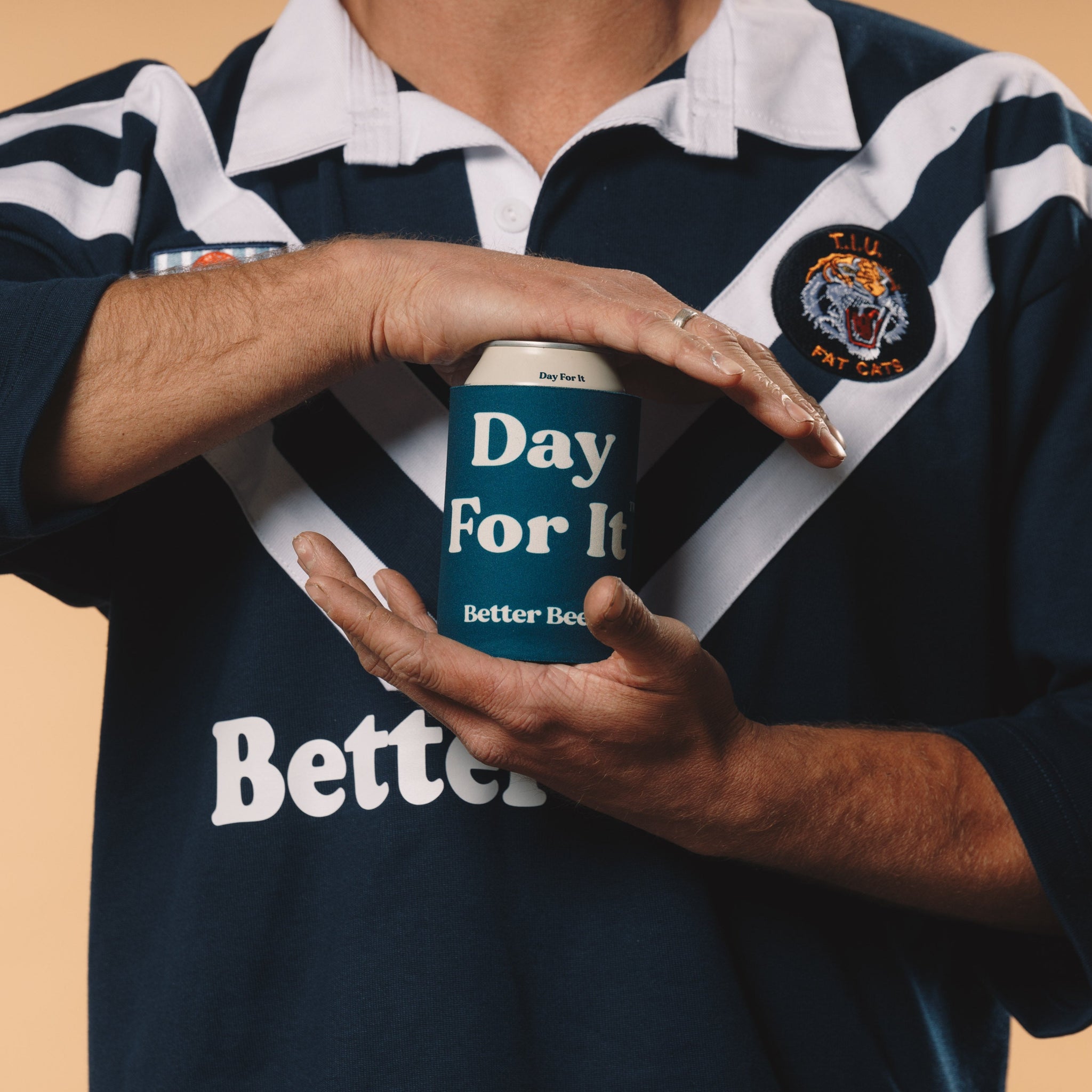 Day For It™ Blue Tinny Cooler with Better Beer logo features Navy Blue Rugby Jersey - Better Beer